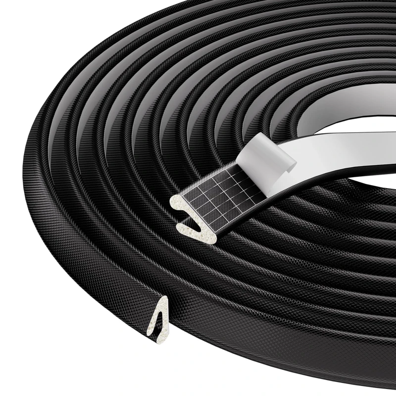 Esufeir V Shape Foam Door Draft Excluder Tape 16m Black, Self-Adhesive Draught Excluder Sealing Strip, Insulation, Gap Seal, Weather Stripping, Soundproofing Wind Blocker for Window Frame, Front Doors