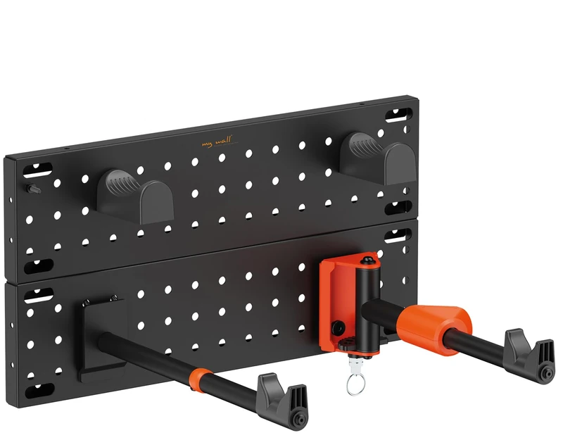 my wall Modular Bicycle Wall Mount - HR14L, Vertical & Horizontal Mount, Bicycle Mount for Wheels up to 30 kg & 45 mm Tyre Width, Two Additional Hooks Each with 5 kg Load Capacity