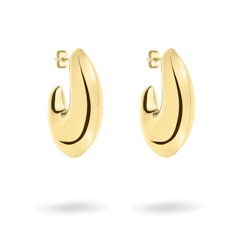 Liebeskind Berlin Ladies Hoop Earring LJ-1685-E-36 in Stainless Steel IP Gold