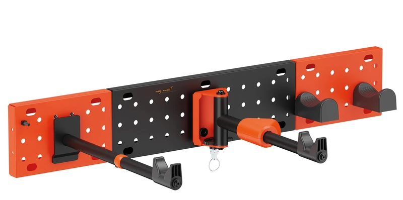 my wall Modular Bicycle Wall Mount - HR13L, Vertical & Horizontal Mount, Bicycle Mount for Wheels up to 30 kg & 45 mm Tyre Width, Two Additional Hooks Each with 5 kg Load Capacity