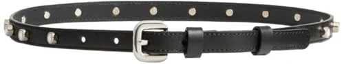 Altuzarra, Skinny Belt With Studs Buckle Belt, S, Black/Crystal