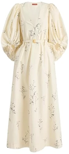 Altuzarra, Corrie Dress, 6, Ivory Botanical
