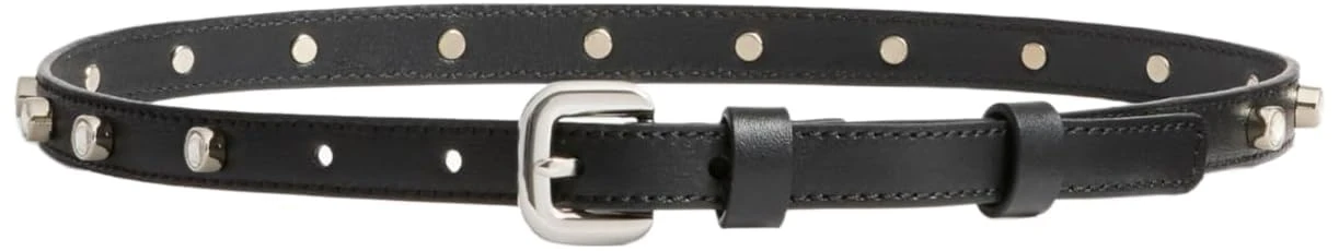Altuzarra, Skinny Belt With Studs Buckle Belt, L, Black/Crystal