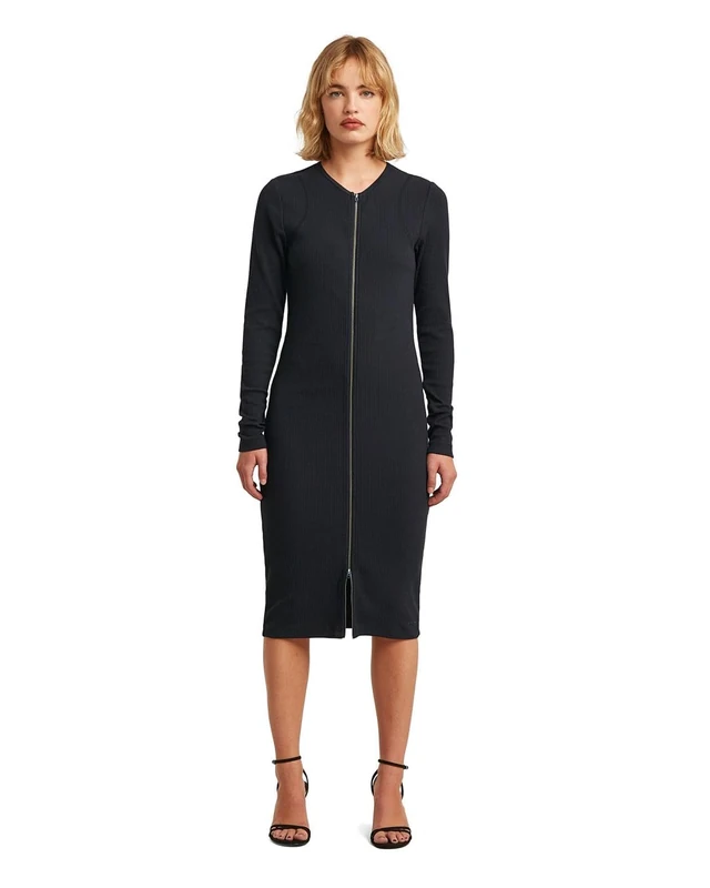 G-STAR 2 Way Slim Rib Dress wmn for Women, Knee Length, Blue, Size XS - Image 1
