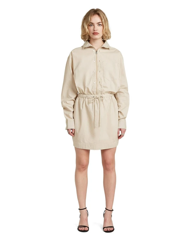 G-STAR Utility Dress ls wmn for Women, Knee Length, Beige, Size XL
