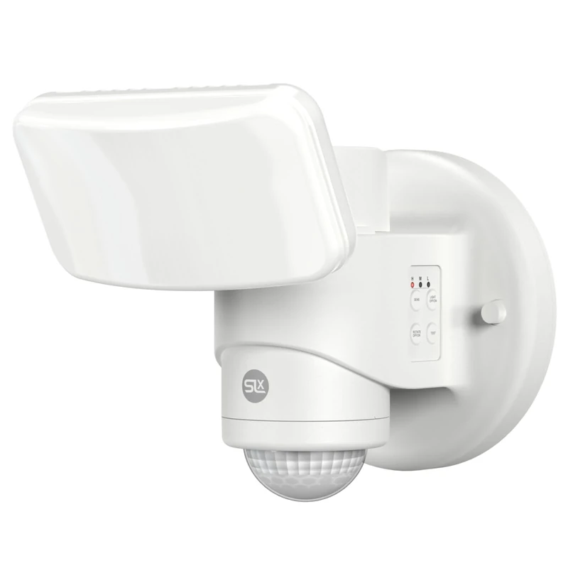 SLx Outdoor Security Light with PIR Motion Sensor, 2000 Lumen LED Floodlight, Mains Powered, IP65 Weatherproof, 240° Auto Tracking Robotic Sensor White