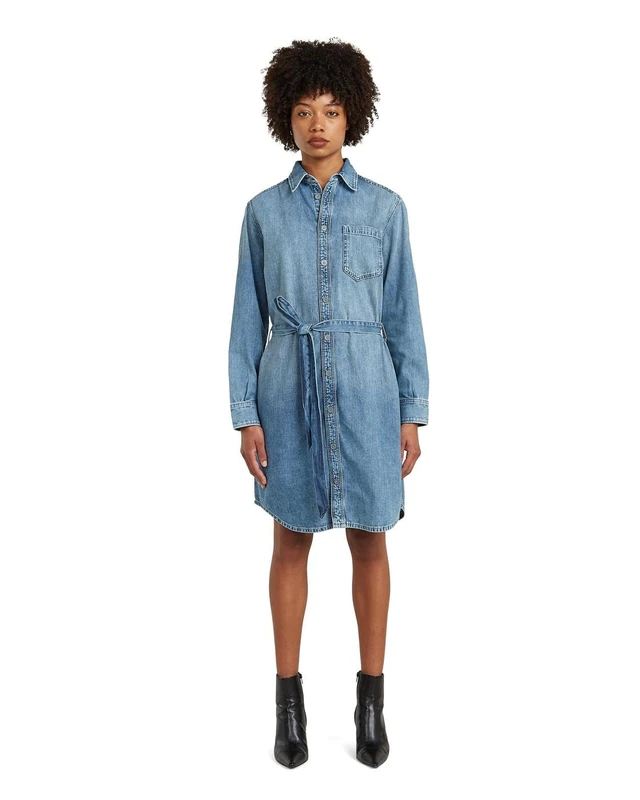 G-STAR Shirt Dress Belt ls wmn for Women, Short, Blue, Size S