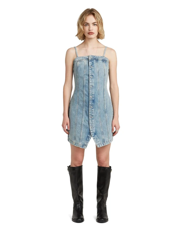 G-STAR Kick Bustier Dress wmn for Women, Mini, Blue, Size XXS