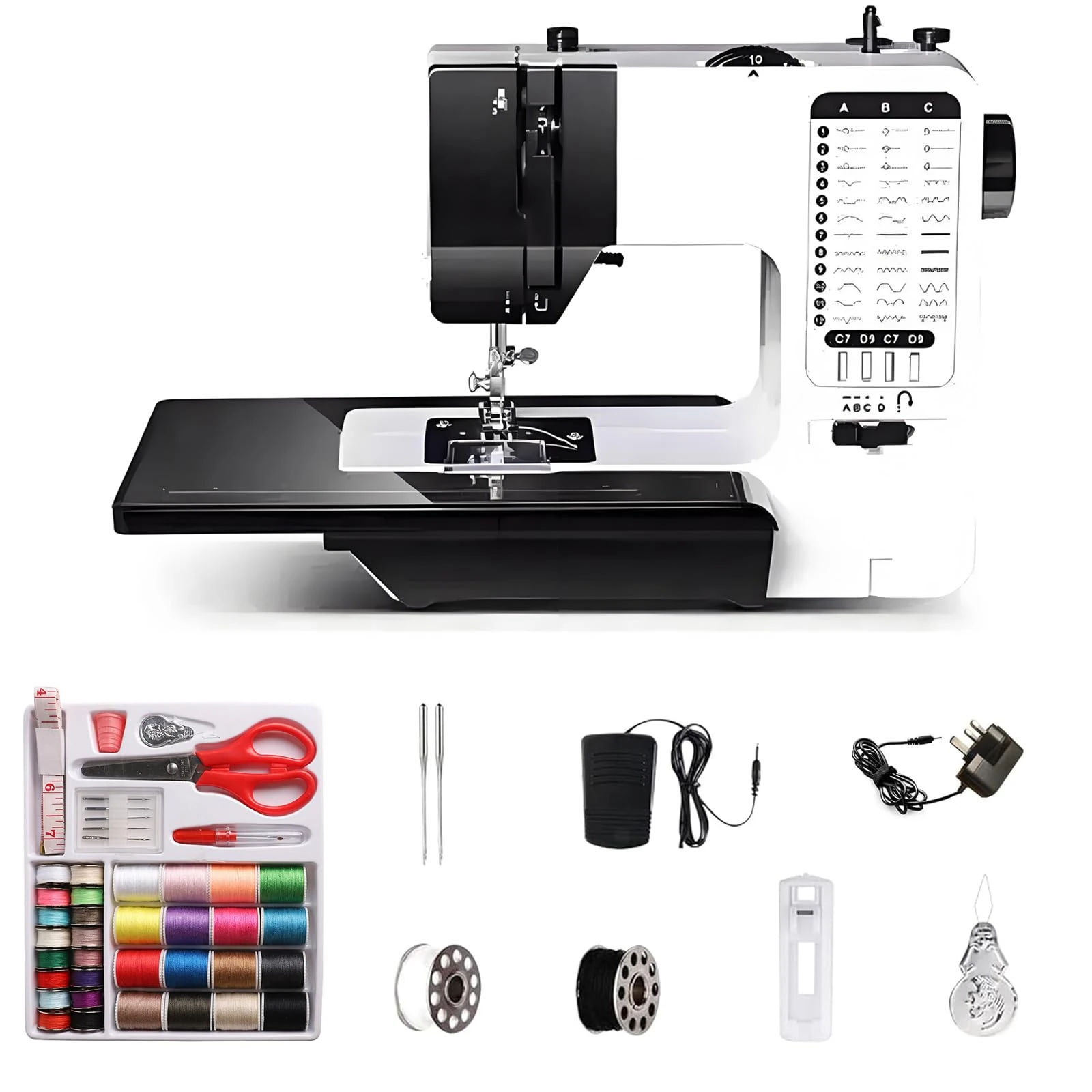 Portable Electric Sewing Machine for Beginners,Adults,and Kids,Hand Held Sewing Machine UK Basic Sewing Kit Included Beginner Embroidery Machine 38 Stitch Programmes