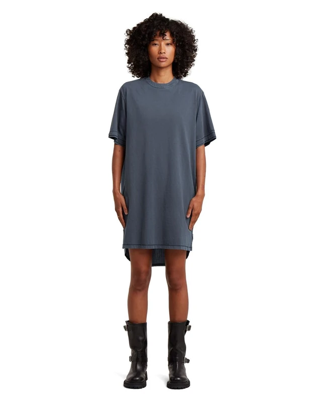G-STAR Woven Mix Washed Jersey Dress wmn for Women, Short, Blue, Size S