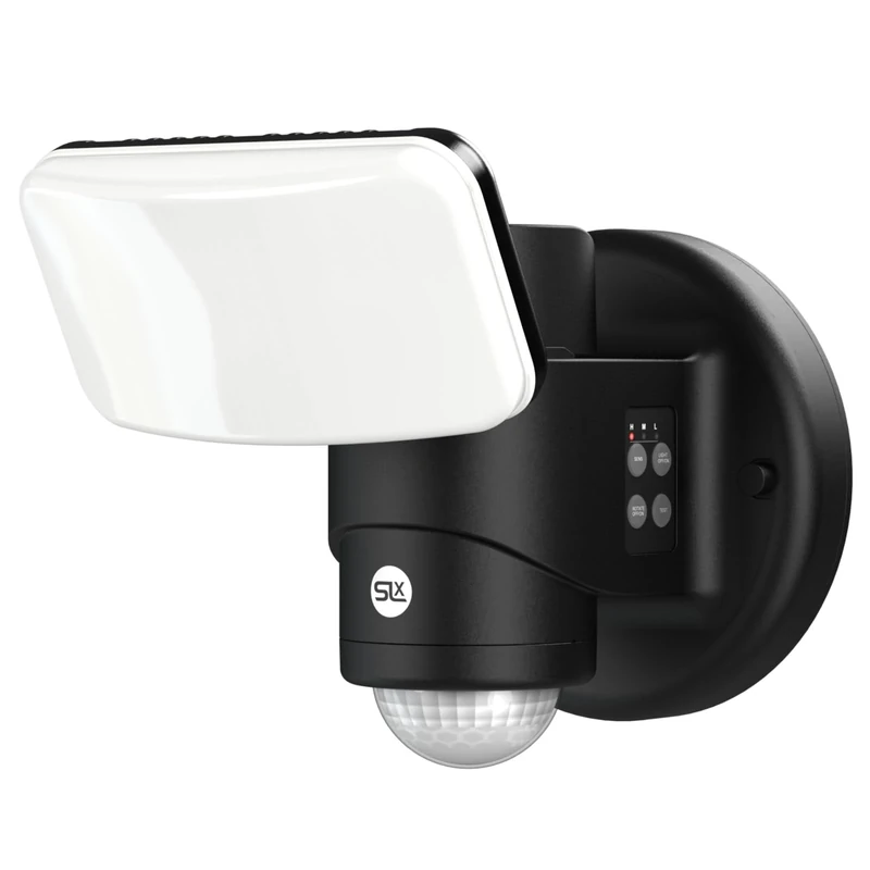 SLx Outdoor Security Light with PIR Motion Sensor, 2000 Lumen LED Floodlight, Mains Powered, IP65 Weatherproof, 240° Auto Tracking Robotic Sensor Black