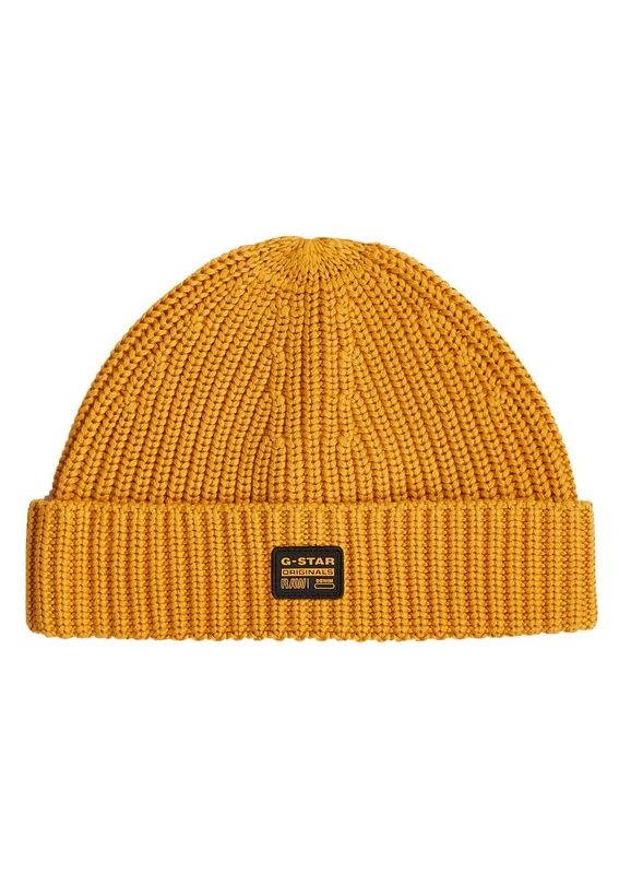 G-STAR Originals Fisherman Beanie, Men's Beanie, Color Yellow