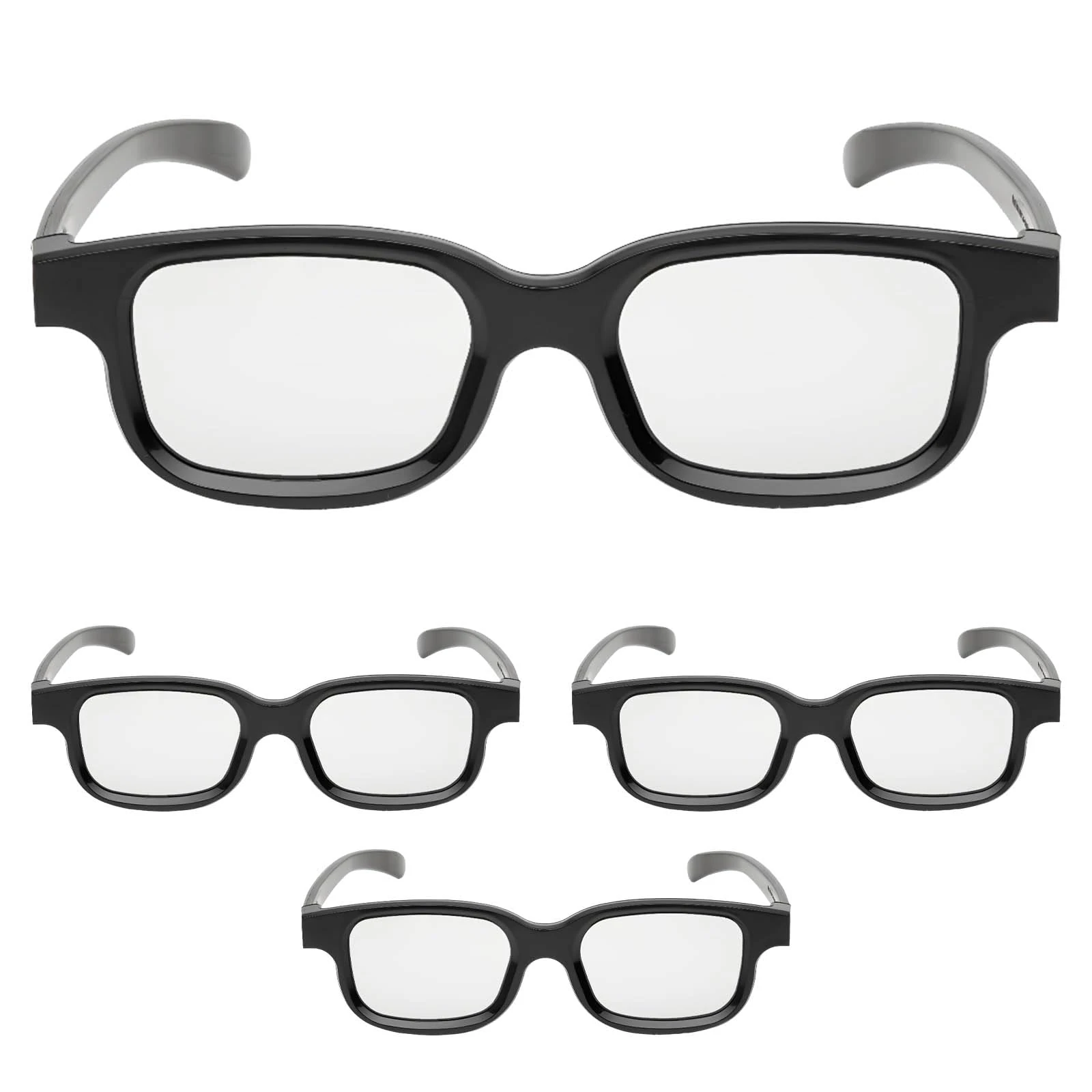 4Pcs 3D Glasses for Cinema, Black Universal 3D Glasses Passive 3D Glasses 3D TV Glasses 3D Sunglasses for Childrens Adults Home Cinema Theater TV Game 3d Print Magazines Comic Books Anaglyph Photos
