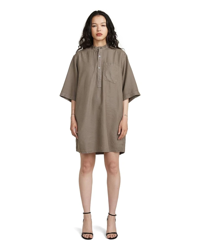 G-STAR Shirt Dress ss wmn for Women, Knee Length, Brown, Size XXS