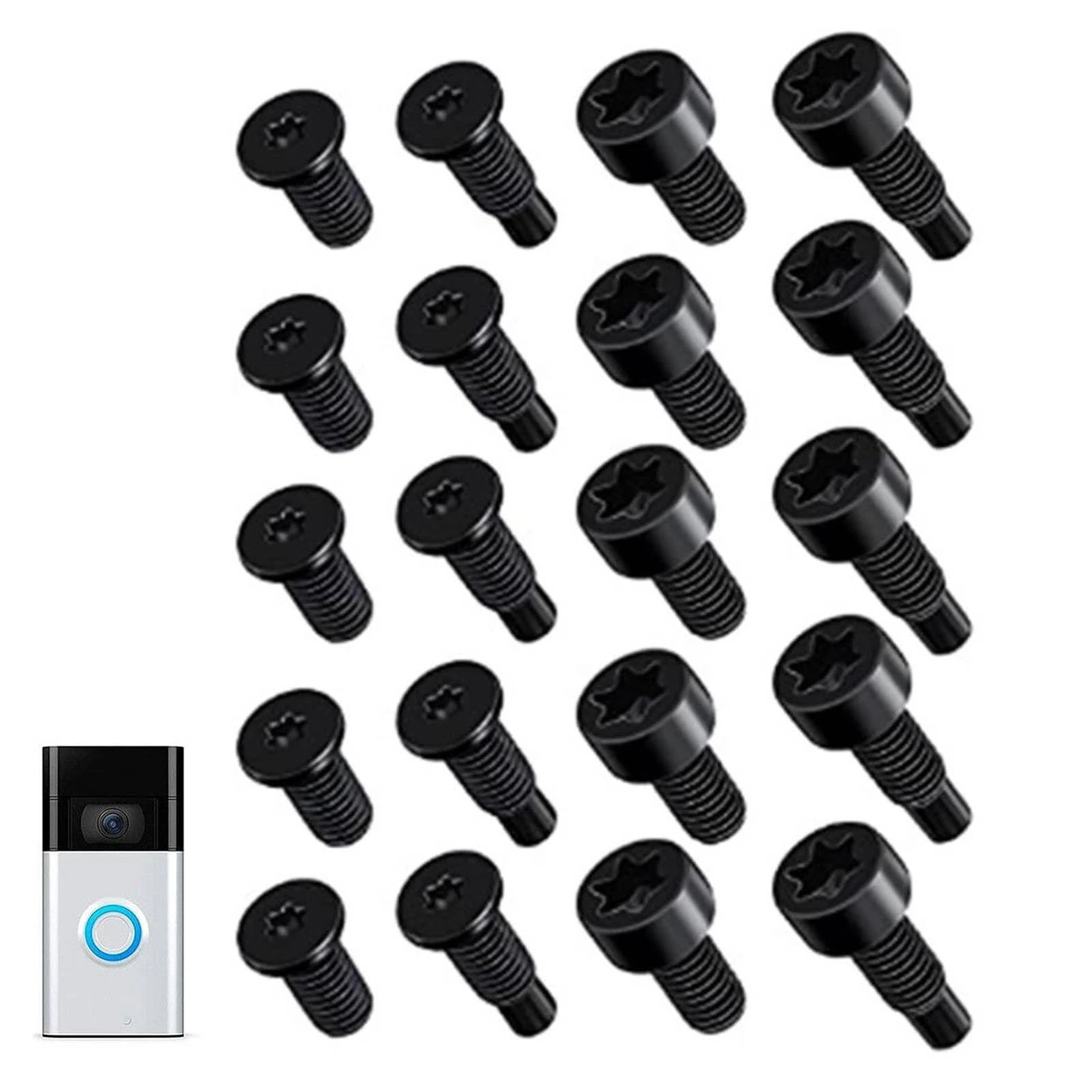 Rings Doorbell Screws Replacement Security Screws, Spare Screws for Rings Doorbells Accessories for Video Door Bell Smart Doorbell T6T15 Set (20 Pcs)