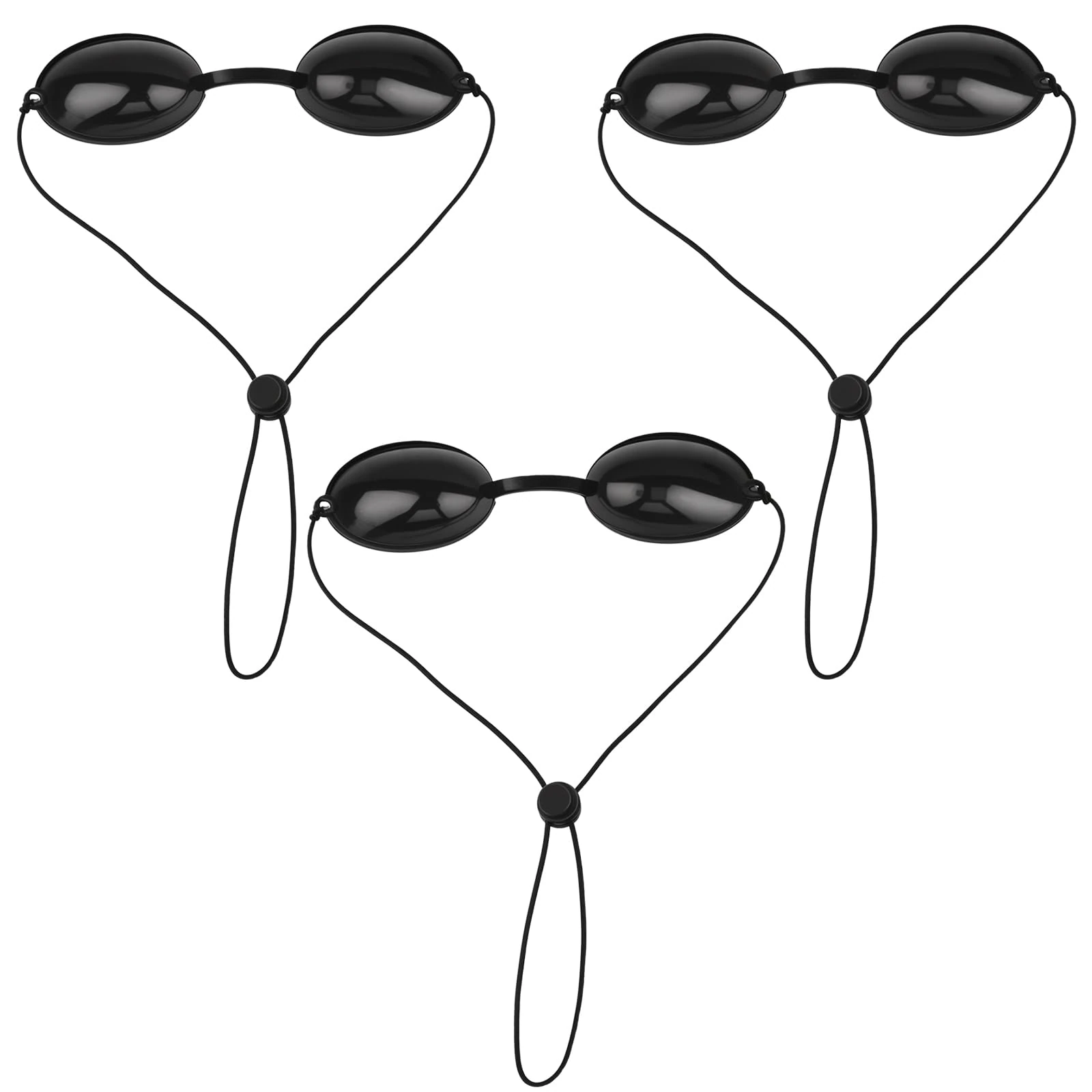 NICECRAFT 3 Pairs IPL LED Light Protective Goggles, Red Light Eye Protection Goggles, Tanning Bed Glasses Sun Safety Eyewear Sunbathing UV Eye Shields Black