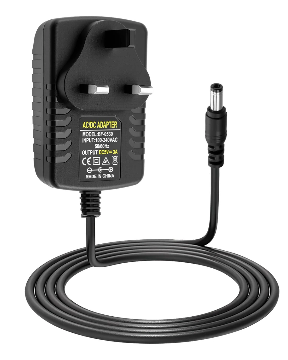 5V 3A Power Supply, AC Adaptor 100-240V 50 60Hz to DC 5V 3Amp Switching Adapter for LED Strip Light CCTV Router Speakers, Universal 5 Volt Wall Charger with 5.5x2.5mm Plug (3A, 15W)