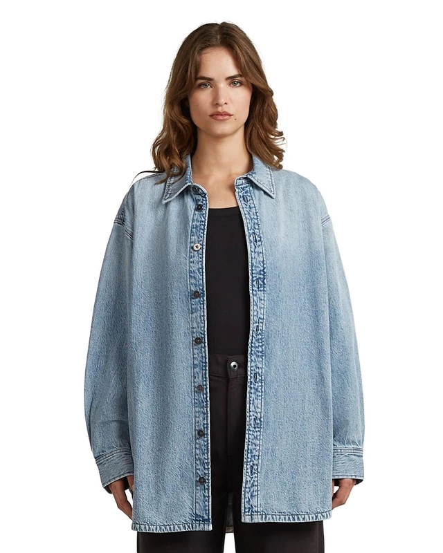G-STAR Maxi overshirt wmn, Women's Jacket, Color Blue, Size M