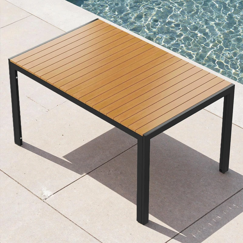 Clevich Outdoor Dining Table 140 x 90 cm, 6 Seater, WPC Top