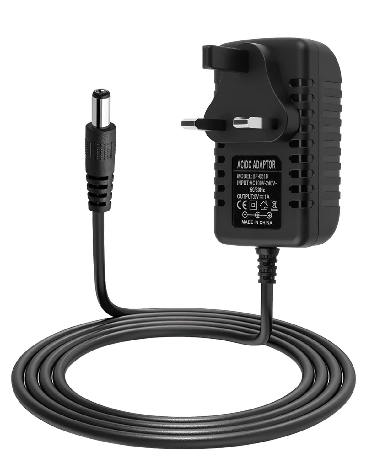 5V 1A Power Supply, AC Adapter 100-240V 50 60Hz to DC 5V 1Amp Switching Adaptor for LED Strip Light CCTV Router Speakers, Universal 5 Volt Wall Charger with 5.5x2.5mm Plug (1A, 5W)