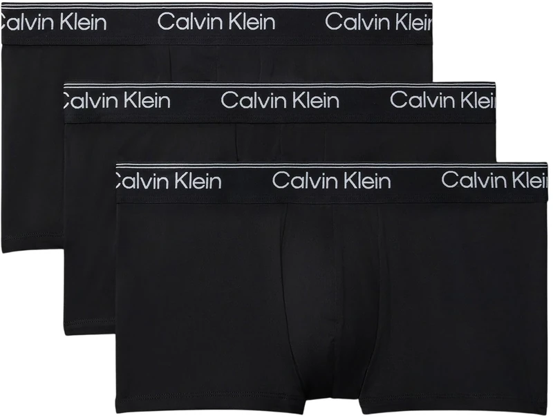 Calvin Klein Men's LOW RISE TRUNK 3PK Low Rise Trunk, BLACK (3 BLACK), M