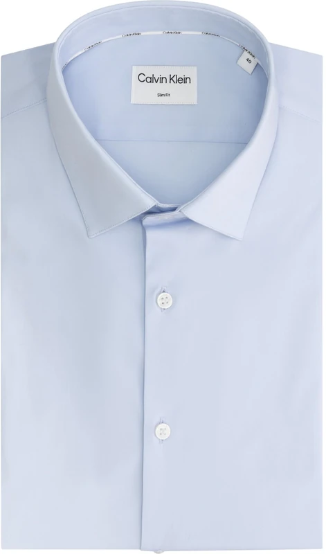 Calvin Klein Men's Slim ESNTL POPLIN NOS STR SLD Dress Shirts, Blue (Calm Blue), XL