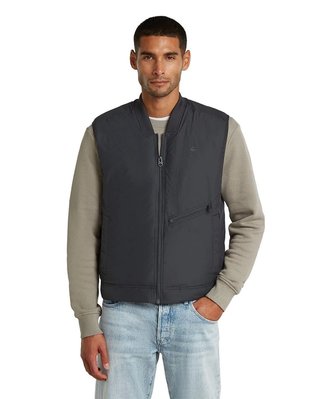 G-STAR LW vest, Men's Jacket, Color Black, Size XS
