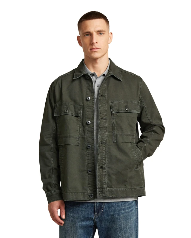 G-STAR Mosa Overshirt, Men's Jacket, Color Gray, Size L