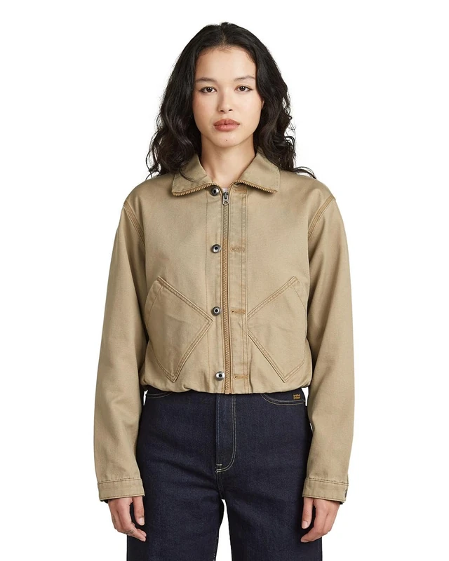 G-STAR Cropped barn jacket wmn, Women's Jacket, Color Beige, Size M - Image 1