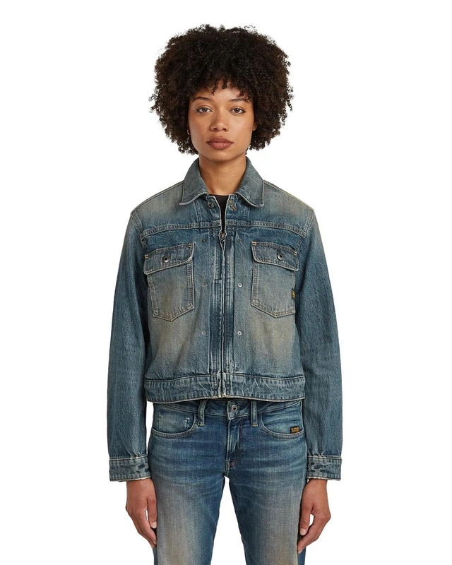G-STAR Shrunken Boxy jacket wmn, Women's Jacket, Color Blue, Size XL - Image 1