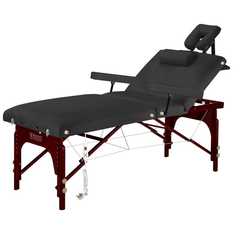 Master Massage Top of Spec Memory Foam 3 Section Table, Montclair Salon with 7.6cm Thick Foam Heating top Portable Massage Table, 76cm Width Ideal Package for tattol, Massage, Facial.