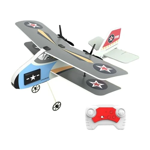 Remote Control Airplane RC Plane Portable Ready to Flying 2 Channel Fixed Wing Aircraft for Age 8-12 Adults Children's Day Gifts, grey