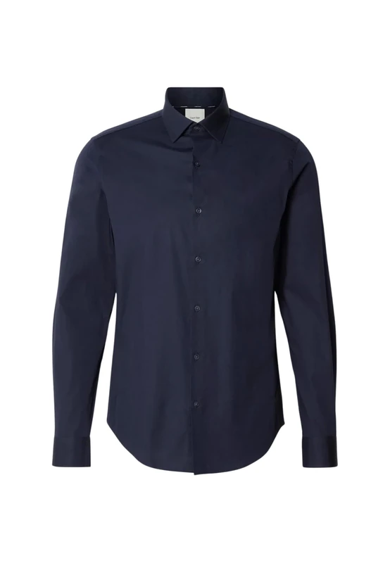 Calvin Klein Men's Slim ESNTL POPLIN NOS STR SLD Dress Shirts, Blue (Night Sky), L