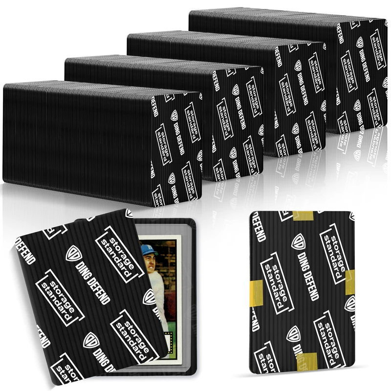 Ding Defend 510-Pack Trading Card Protector Shipping - 3.5 x 4.5 Inch Black Hobby Card Shipping Supplies w/Rounded Corners, Lightweight & Reusable for Raw Top Loaders, Semi-Rigids, Team Bags