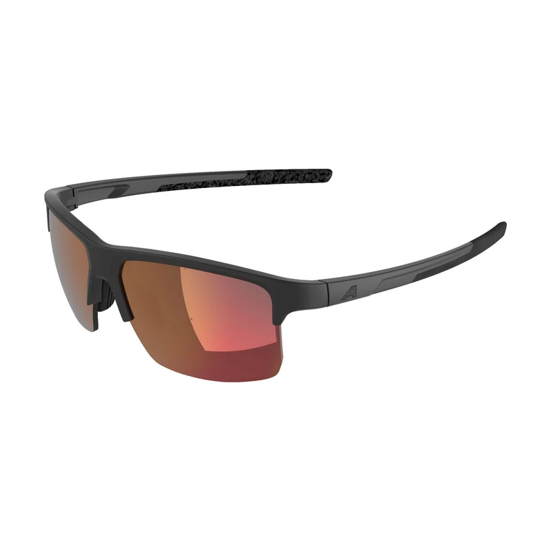 ALPINA EAGLE Q-LITE, stylish sunglasses for adults, 100% UV-A, UV-B, and UV-C protection - black matt (red) - M