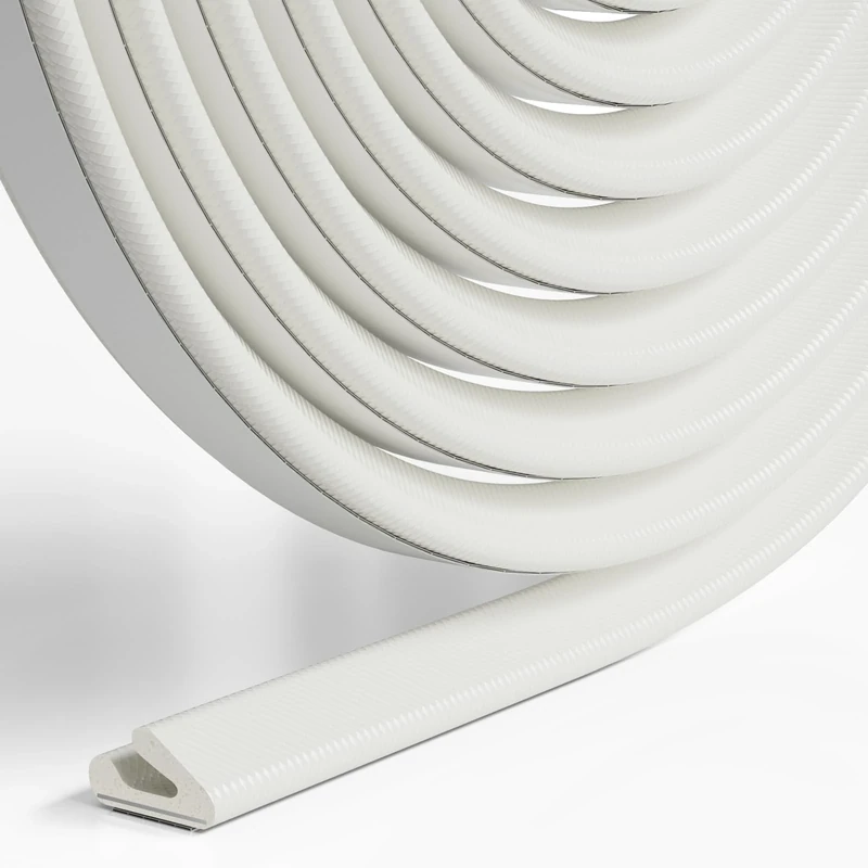 Draft Excluder Tape for Door and Window,V-Shape Self Adhesive Door Sealing Strip,Draught Excluder Insulation Foam Tape for Windows,Window Draft Seal Strip,Weather Stripping (White, 2pcs ×8M)