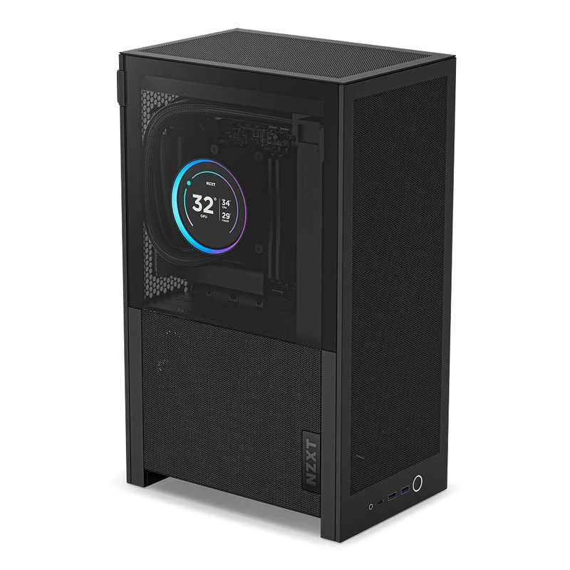 NZXT H2 Flow – Mini-ITX 20.7L High Airflow PC Case – Includes 2 x 120mm Top Fans & PCIe 5.0 Riser Cable – 331mm GPU – 280mm Radiator – Black