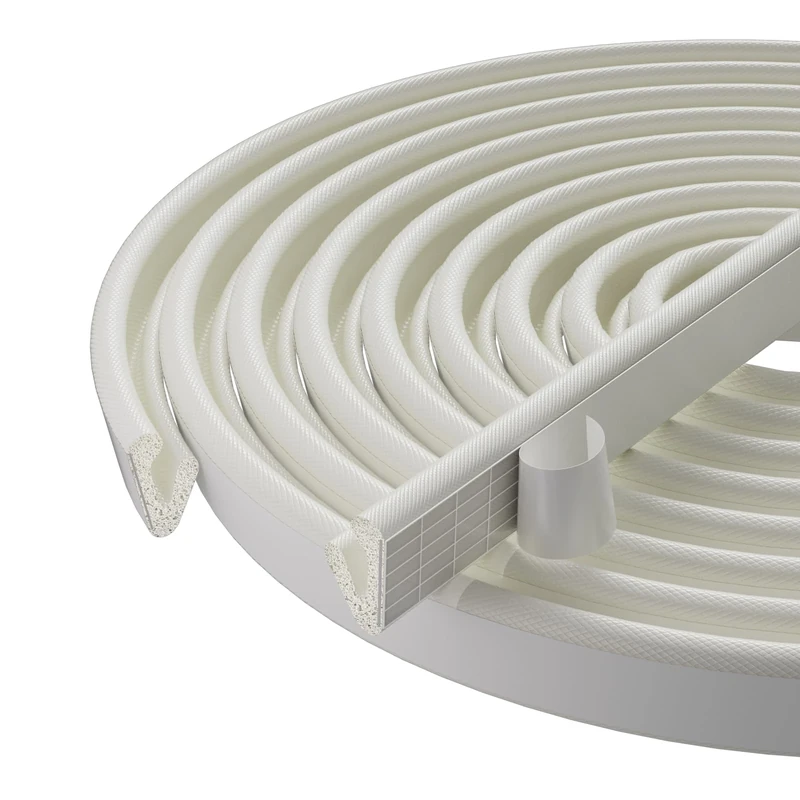 Draft Excluder for Doors,V-Shape Door Seal Strip,Self Adhesive Foam Soundproof Weather Stripping Draught Excluder Tape for Door Frame Gap Seal-Blocks Light,Cold Air, Dust and Noise(6M,White)