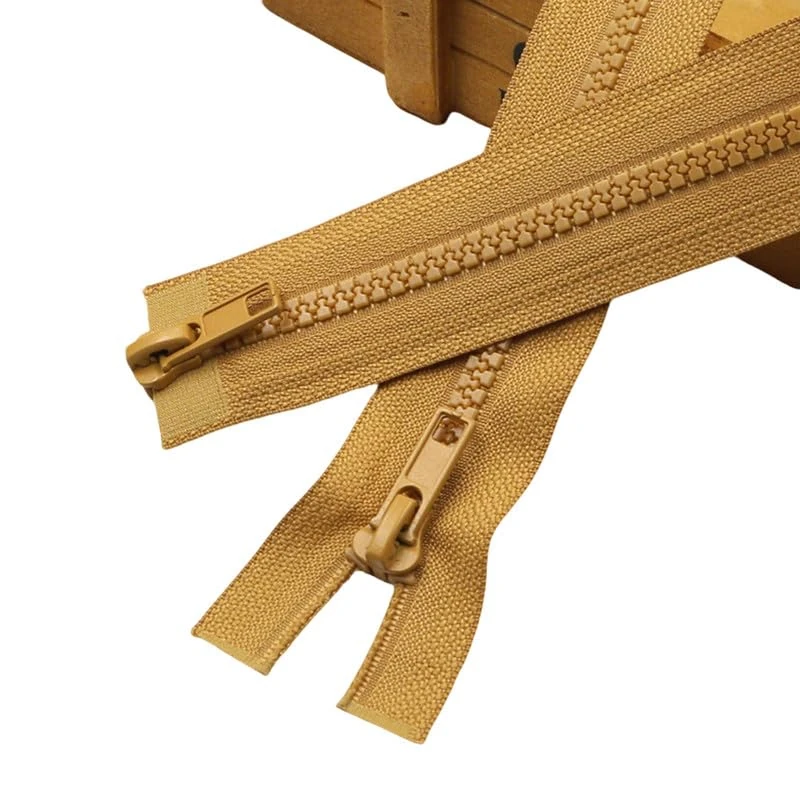 1 Piece Khaki Resin Zip for Sewing 150CM 2 Ways Resin Zippers for Bags,Pouches,Pillow Covers Making and Replacement