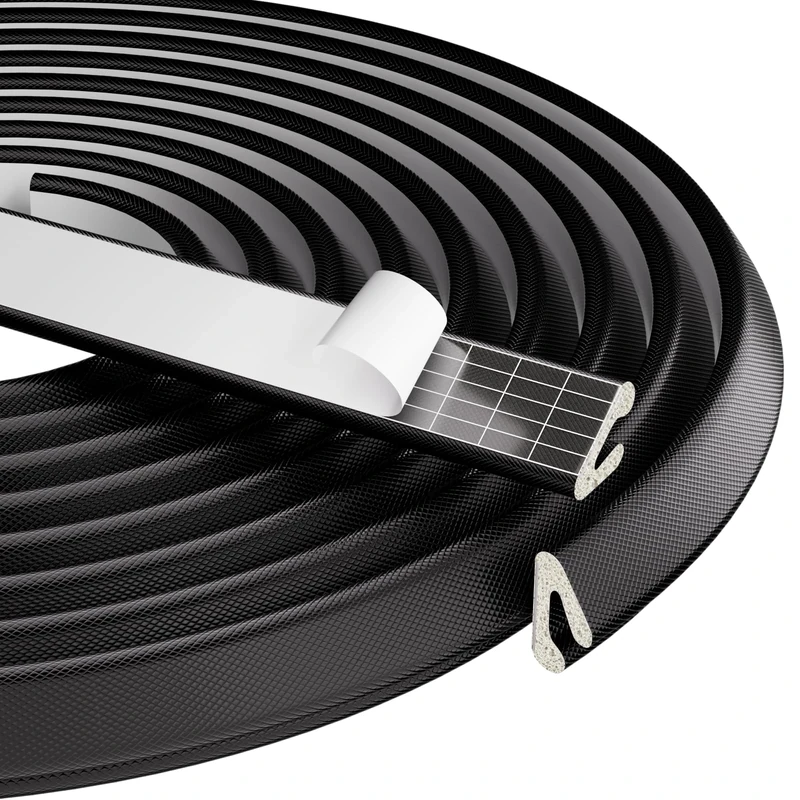 10M Black V-Shape Foam Weather Seal Strip Draught Excluder for Door Frame and Small Gaps,Anti-Collision Self Adhesive Soundproof Windproof Dustproof Stripping,Draft Excluder Insulation Tape
