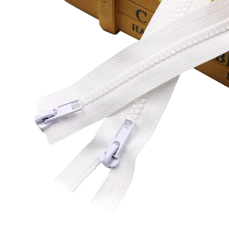 1 Piece White Resin Zip for Sewing 150CM 2 Ways Resin Zippers for Bags,Pouches,Pillow Covers Making and Replacement