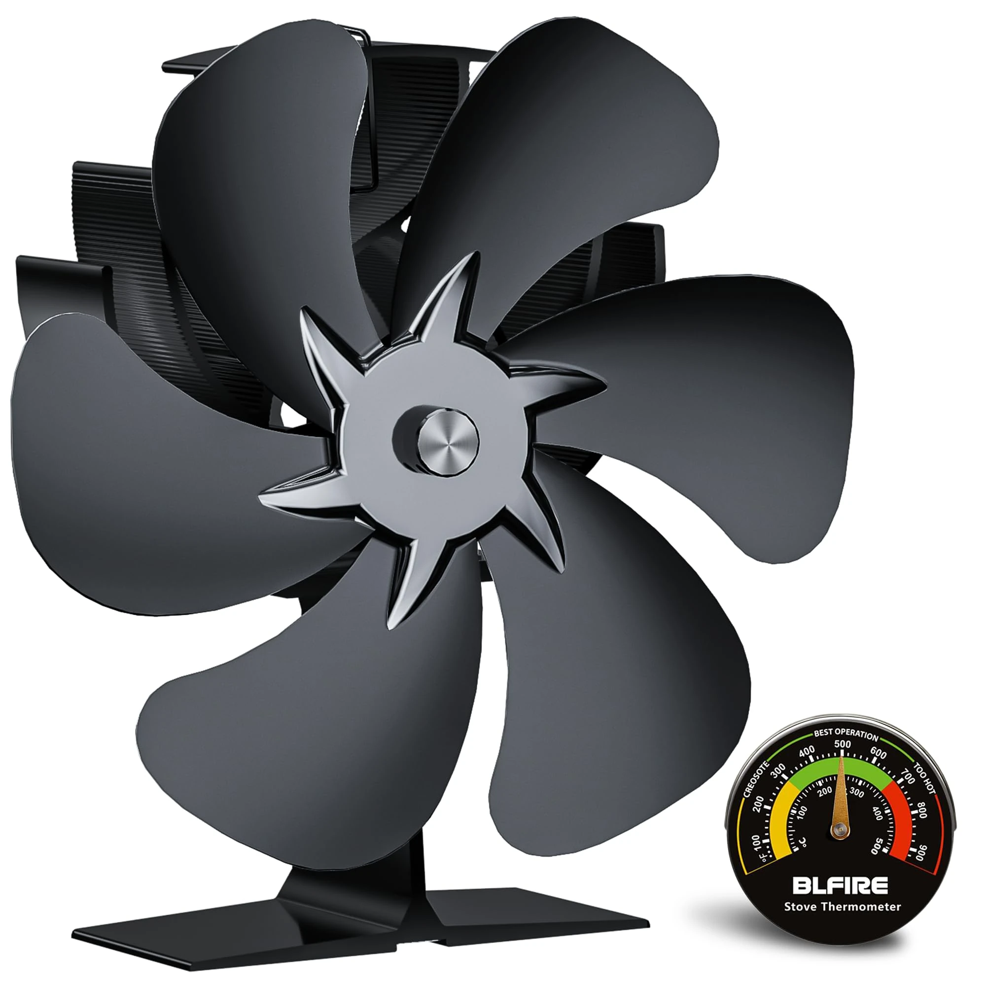 BLFIRE Log Burner Fan Heat Powered | Stove Fan for Wood Burner/Fireplace | Stove Accecories