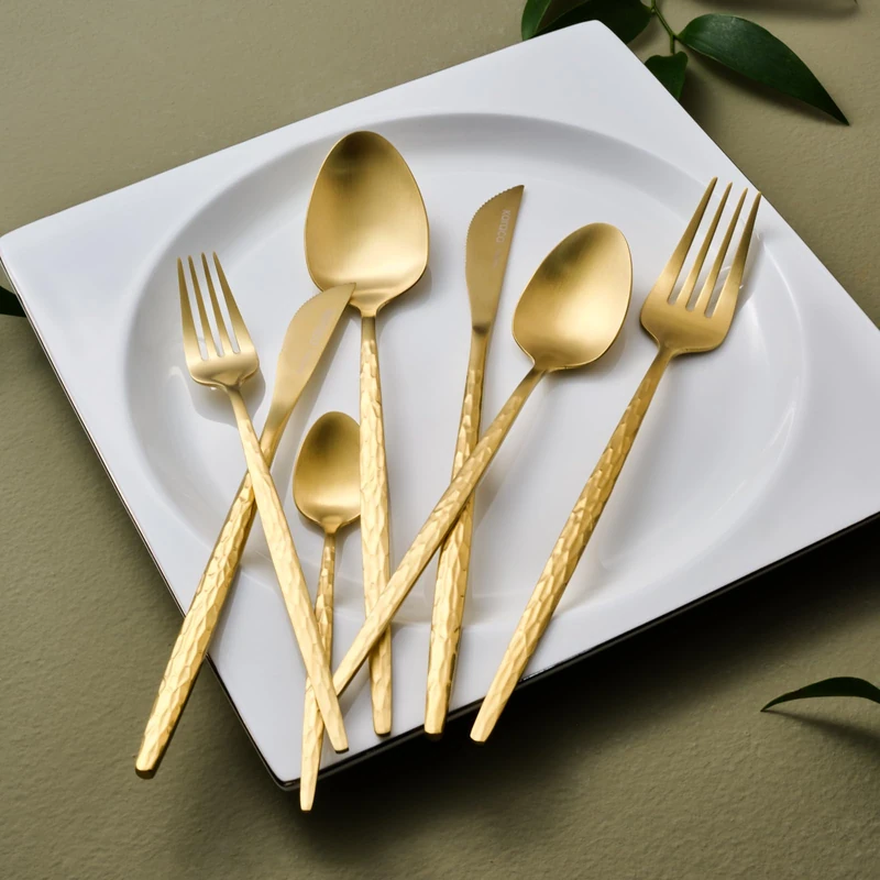 KARACA Callisto 84-Piece Dinnerware Set, Separate Boxed, Gold – Premium Elegant Tableware Set for Entertaining & Special Occasions