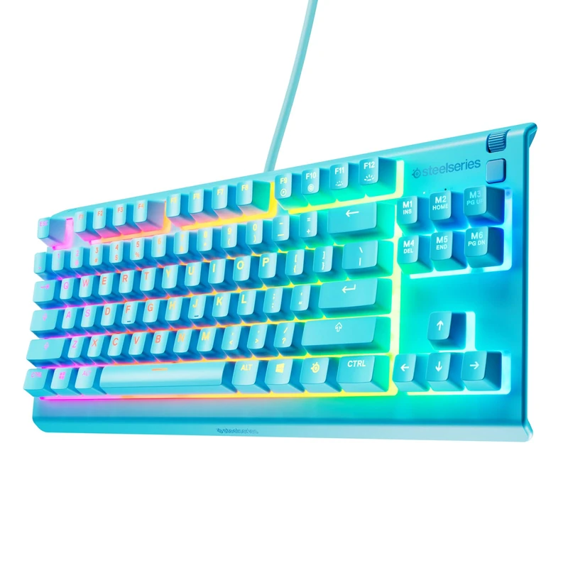 SteelSeries Apex 3 TKL - Gaming Keyboard - Tenkeyless Compact Form Factor - Silent Gaming Keyboard - 8-Zone RGB Illumination - IP32 Water & Dust Resistant - French AZERTY Layout, Aqua - Image 1