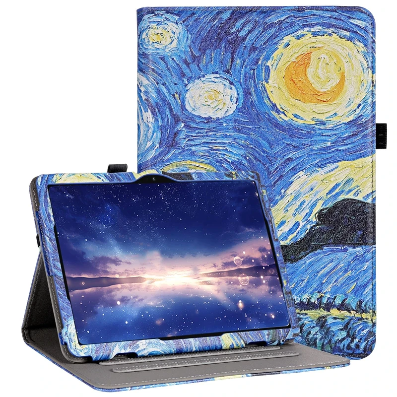 Vakarey For DOOGEE Tab A9 Pro Case 10.1 Inch Multi Angle Support Cover For Doogee A9 Tablet Case,Starlit sky