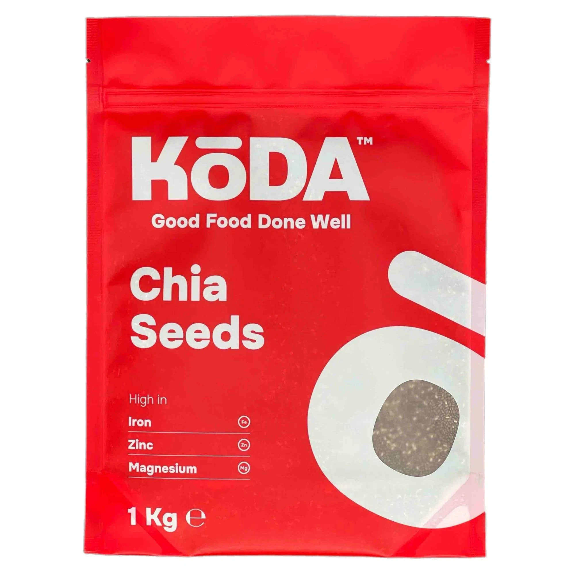 Koda - Gluten-Free Chia Seeds, 1 KG – High in Protein, Magnesium & Zinc – Nutrient-Dense Superfood for Salads, Yogurt & Smoothies – Excellent Source of Fibre, Omega-3 & Antioxidants