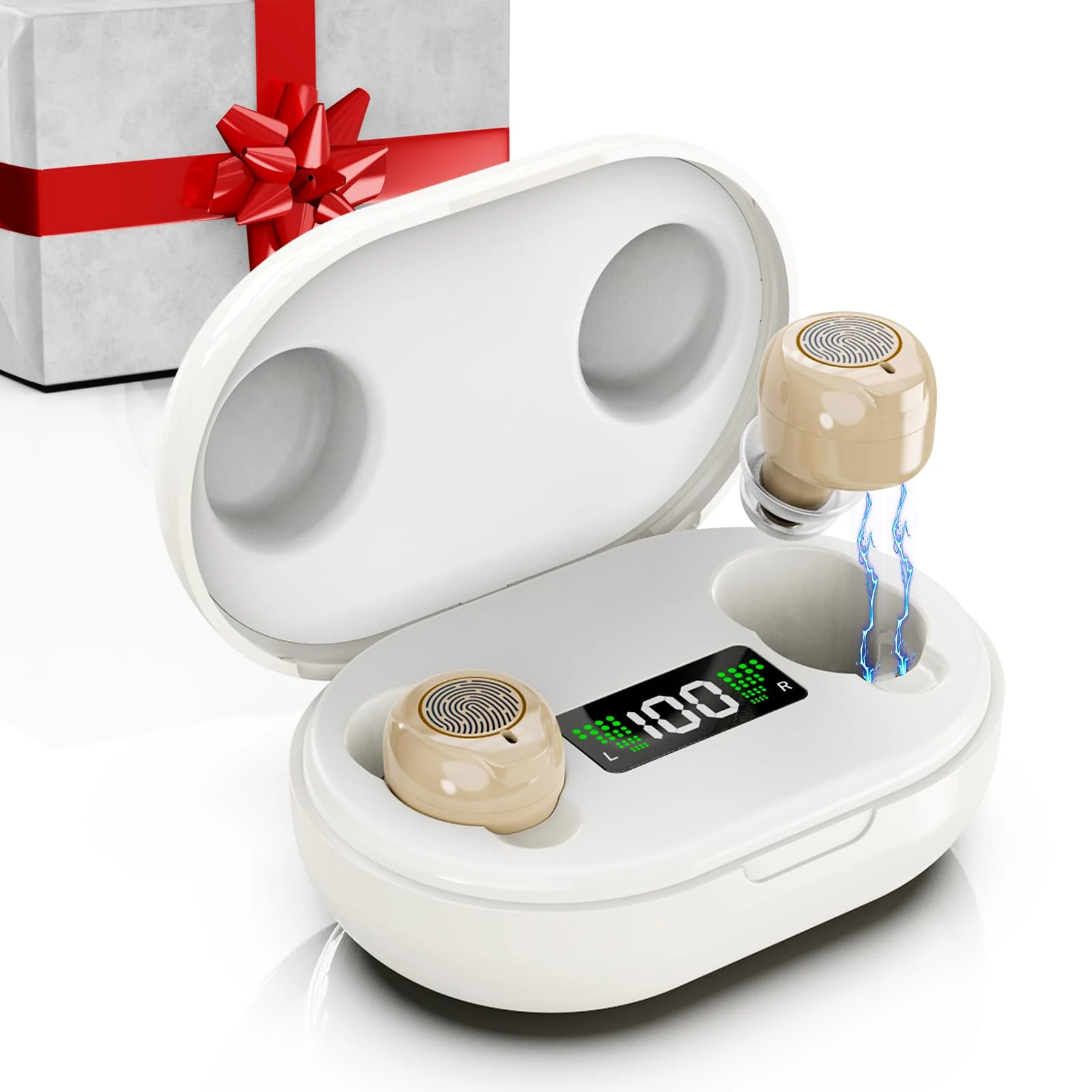 SANPINTECH OTC Hearing Aids, Rechargeable Digital Hearing Amplifiers with Noise Cancelling, Auto On/Off, Smart Voice Enhancement