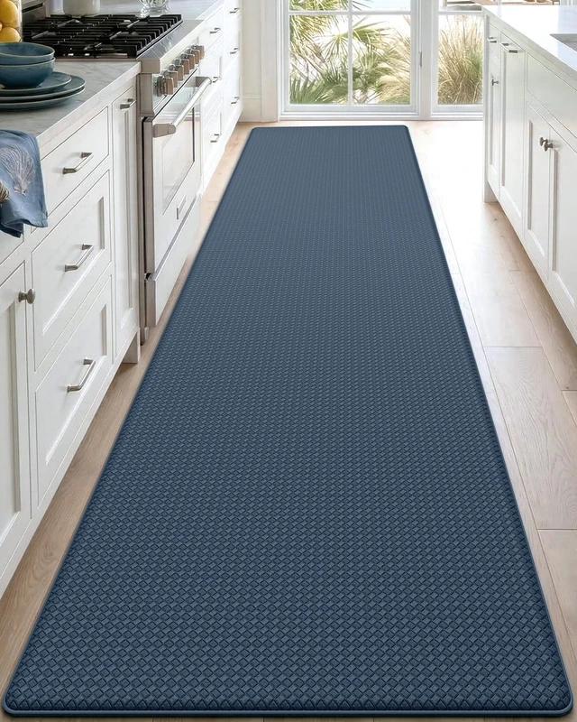DEXI Kitchen Floor Mats Cushioned Anti Fatigue, 23x94, Large Long Standing Runner Rug Waterproof, Comfort Memory Foam Padded for Front Sink Laundry, Navy