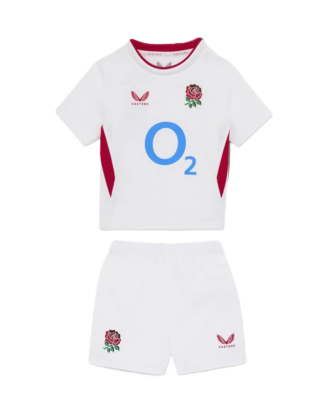 Castore England Rugby Baby Home Kit - White/Red - 24 Months - Image 1