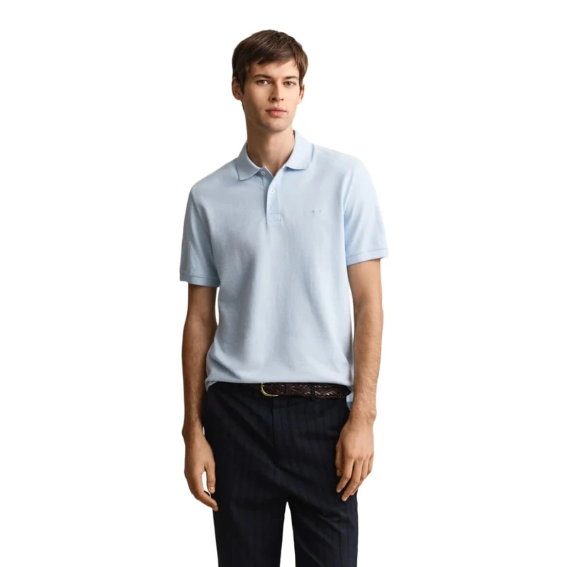 GANT 2 Tone SS Polo Sky Blue